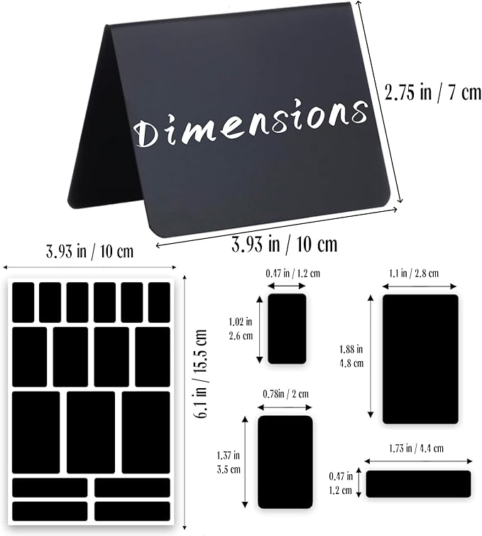 20 Pack Mini Chalkboard Signs for Food Display - 4"x3" Reusable Buffet Food Labels for Party, Catering, Wedding Dessert Table Bakery, with 5 Markers and 85 Labels
