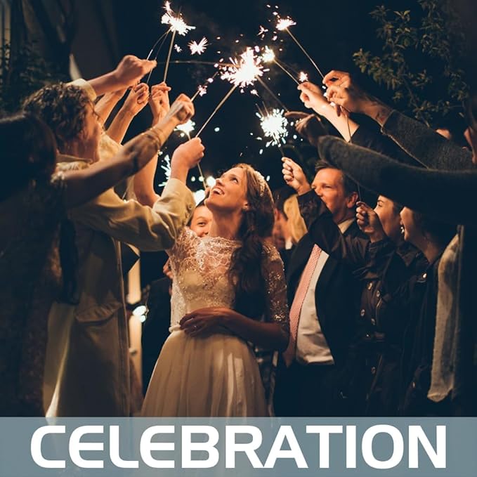 Portable 12-inch 80 Pieces Sparklers Wedding Send-Off,Suitable for Celebratory Holidays Such as Easter,Wedding Favors,Holiday Revelry and More（3-5 Days Deliveried） (12-inch 80 Pieces)