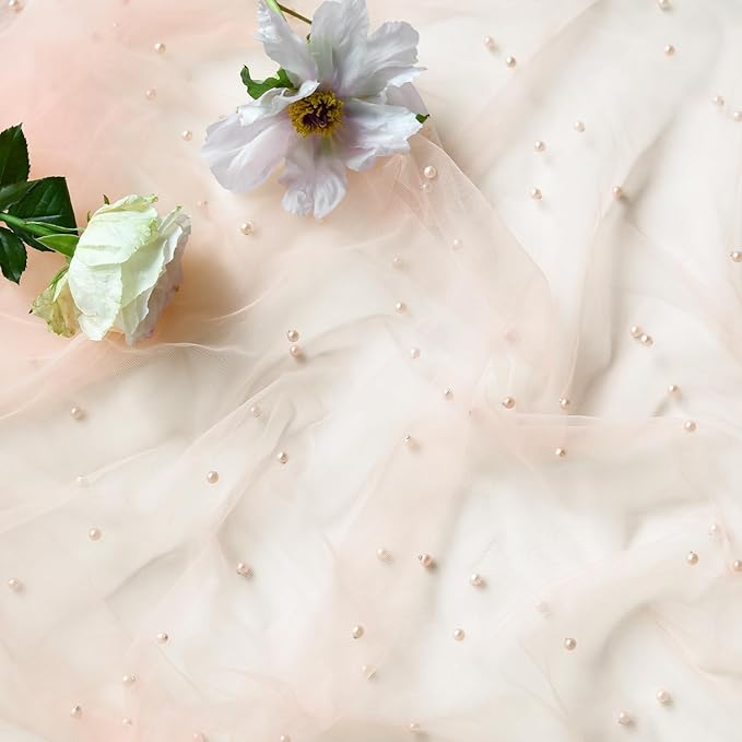 Artoid Mode Pearl Pink Gauze Table Runner 59x120 Inch , Seasonal Sheer Kitchen Dining Holiday Wedding Birthday Baby Shower Table Decor for Home Party