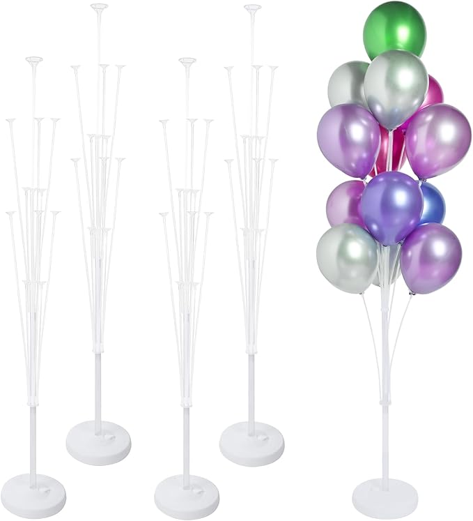 Balloon Arch Stand Kit, 4 Sets, 62 Inch Transparent PVC Poles