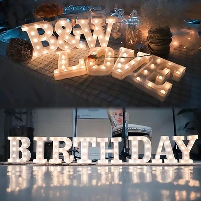 MUMUXI Marquee Light Up Letters | Large Light Up Numbers | Battery Powered and Bright with Every Letter of the Alphabet | For Wedding, Birthday, Party, Celebration, Christmas or Home Decoration (B)