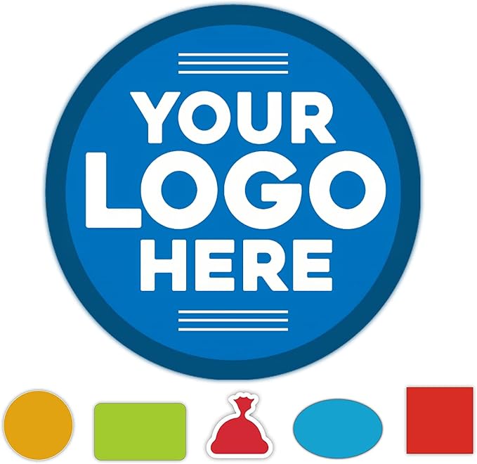 Custom Waterproof Vinyl Stickers with Your Image Photo Text or Logo | Personalized Dishwasher Safe Label for Business Logo