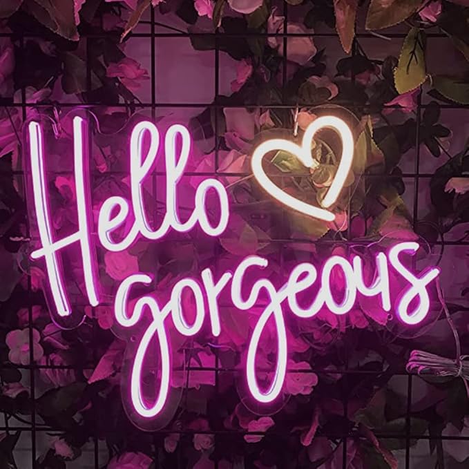 Lighted Neon Sign Yellow Heart Wall Decor 17.7 x 13.8 Inch USB Powered