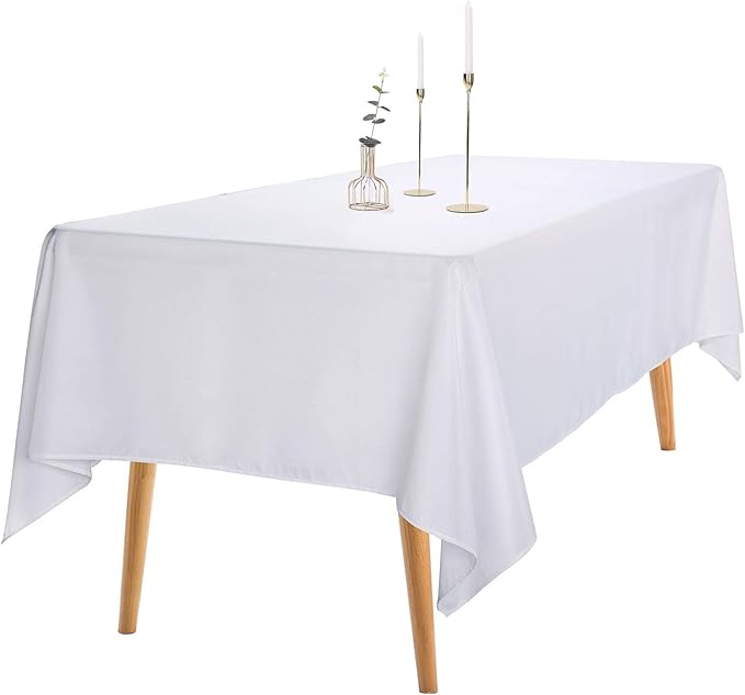 Rectangular Polyester Tablecloths, 6-Pack, 60 x 102 Inch, White