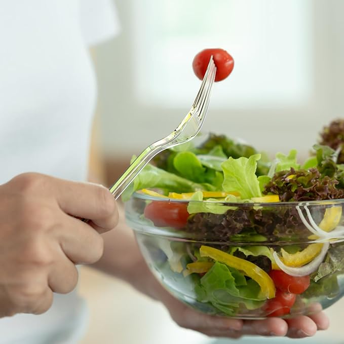 Forks: 360 Count Sturdy Clear Plastic, Edge-Thickened Design