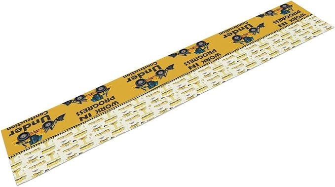 Cartoon Car Table Runner,Boys Kids Construction Vehicles Truck Yellow Print Tablecloth Burlap for Hotel Indoors Outdoor Dining Room Kitchen Home Decor,W13X L108 in