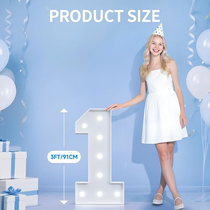 3FT Marquee Numbers 16, Happy 16th Birthday Decorations for Girls Boys, Large 16 Light up Number for Sweet 16 Party Decorations Supplies, 16th Anniversary Party Decor
