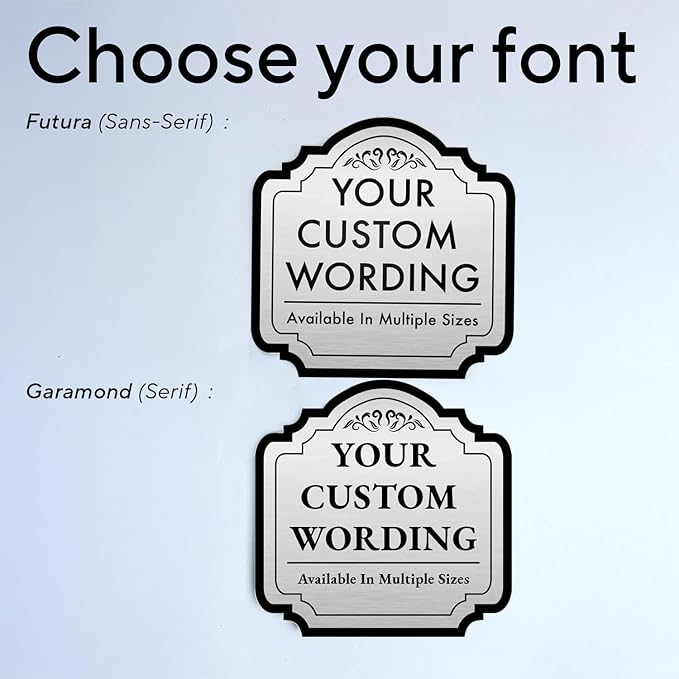 Custom Outdoor Metal Signs, Personalized Aluminum, Driveway Sign, Waterproof & Made in USA - Design 2, Silver 8x8 In