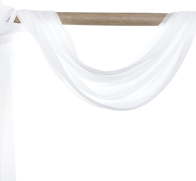 Fabric, 30 Inch x 40 Ft White Sheer Chiffon for Wedding Arches