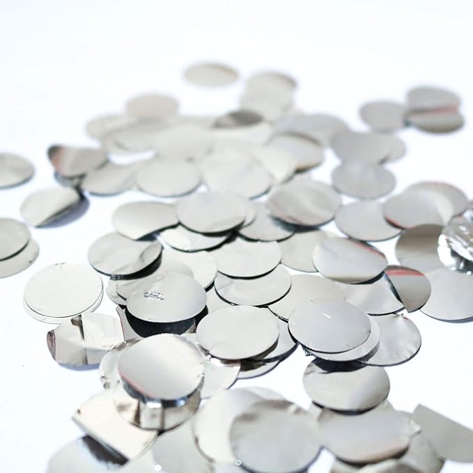 Silver Foil Confetti,Round Dots Glitter Table Confetti,Sparkling for Party Decorations(1.76 OZ)