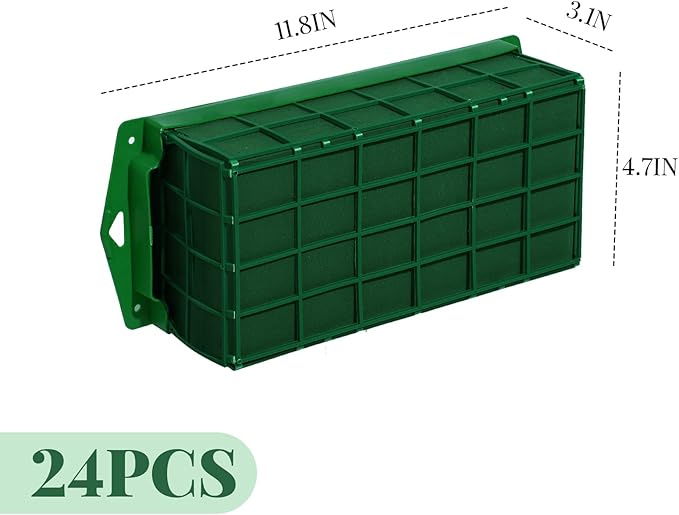 Boao 6 Pieces Floral Foam Cage Holder with Floral Foam for Fresh Flowers Cage Bowl for Table Centerpiece Flower Arrangement, Rectangle, 11.8 x 4.7 x 3.1 Inch