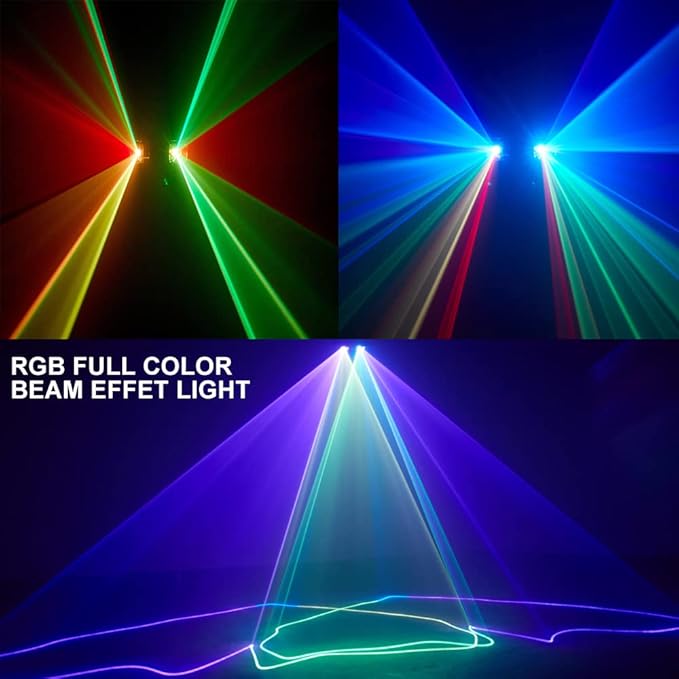 Stage Lights: Rectangular RGB Laser Party Light with Remote