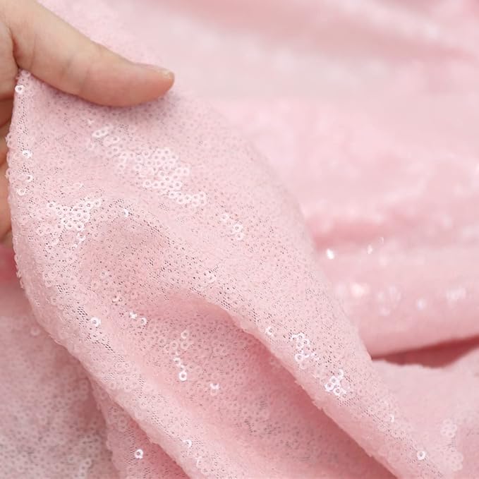 Poise3EHome 6FT x 8FT Pink Sequin Backdrop Photography Backdrop Curtain for Party Decoration, Pink