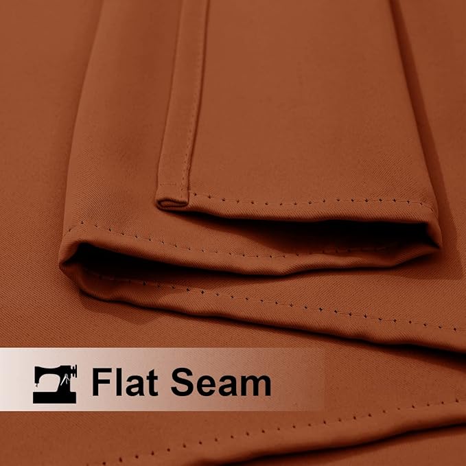 Outdoor Curtains, Waterproof Blackout Weighted Panels in Burnt Orange