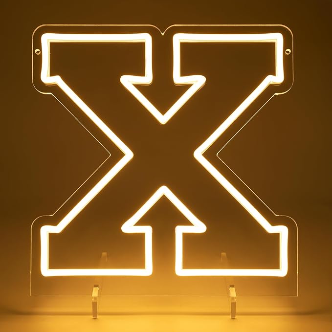 Light Up Letters X, Led Marquee Letter Lights Neon Sign, 13.9" Height Decorative Lighted Alphabet Number, Battery/USB Powered Led Letters Lights for Wedding, Birthday, Party, Christmas or Home Decor