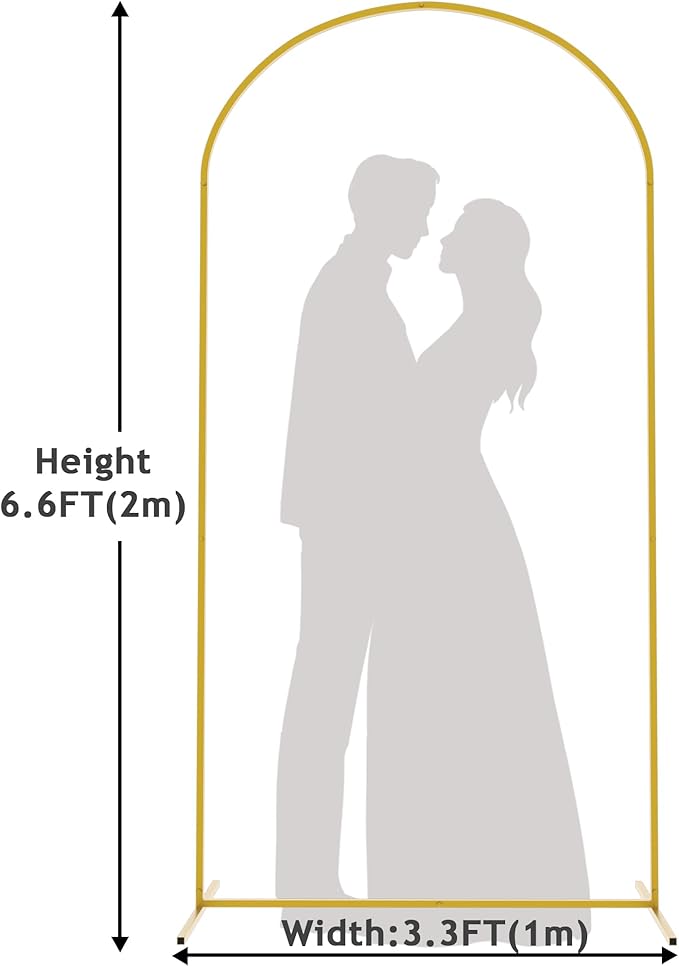 Background Support Equipment, Gold Metal Arch Stand, 79.2-Inch Tall
