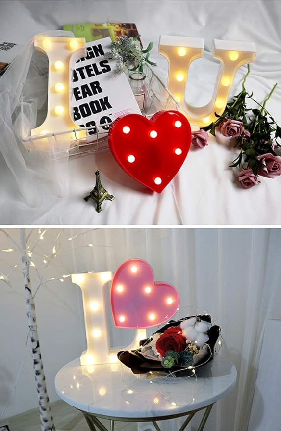 MUMUXI Marquee Light Up Letters | Large Light Up Numbers | Battery Powered and Bright with Every Letter of The Alphabet | for Wedding, Birthday, Party, Celebration, Christmas or Home Decoration (U)