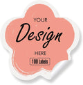 Custom Personalized Labels - Any Design Image Logo Text, Thank You Stickers for Business, 100 Labels (Flower, 5"x5")