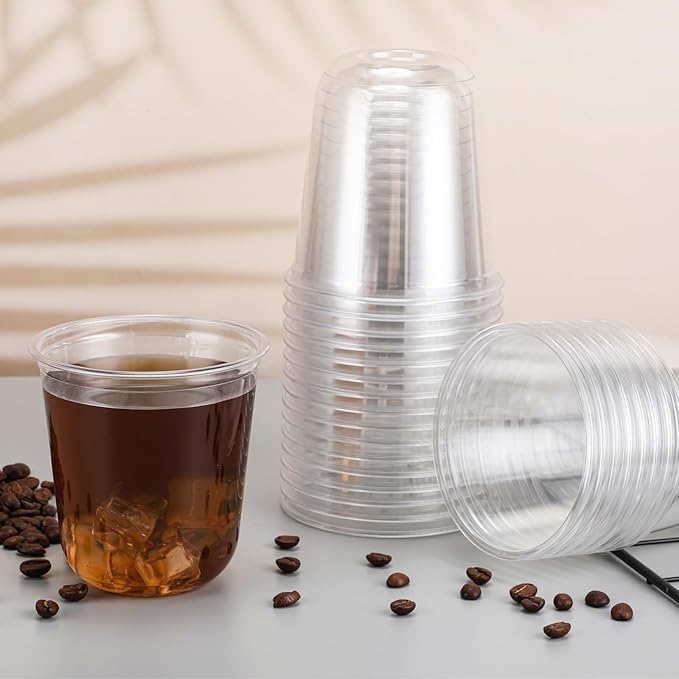 Disposable Plastic Wine Cups, 12 oz Clear, 100 Count