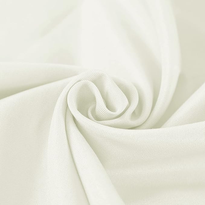 Round Tablecloth 2-Pack, Ivory Polyester, Waterproof and Wrinkle Free