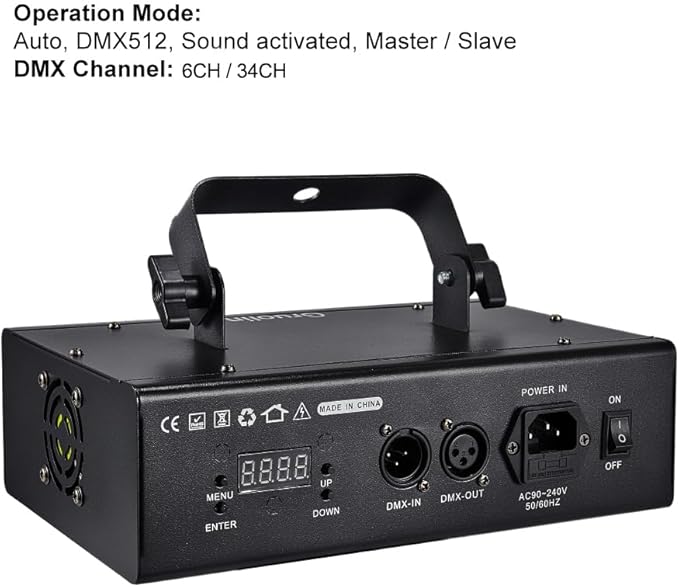 Stage Lights: Rectangular RGB Laser Party Light with Remote
