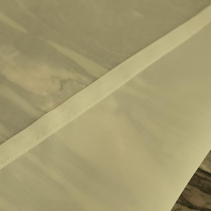 Window Light Yellow Sheer Curtains 145 Inches Long 2 Panels Sheer Curtain Basic Rod Pocket Panel for Bedroom Children Living Room Yard Kitchen (Light Yellow, 52" W x 145" L | 2 pcs)