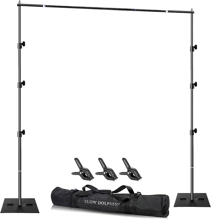 Background Support Stand Kit, 2.9-6 ft Adjustable Height, 10 ft Max Width