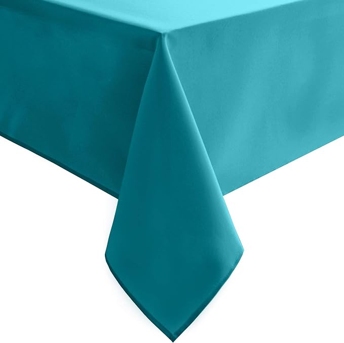 Hiasan Rectangle Tablecloth - Waterproof and Spillproof Washable Fabric Table Cloth for Dining Room Kitchen and Outdoor Use, Turquoise, 60 x 84 Inch