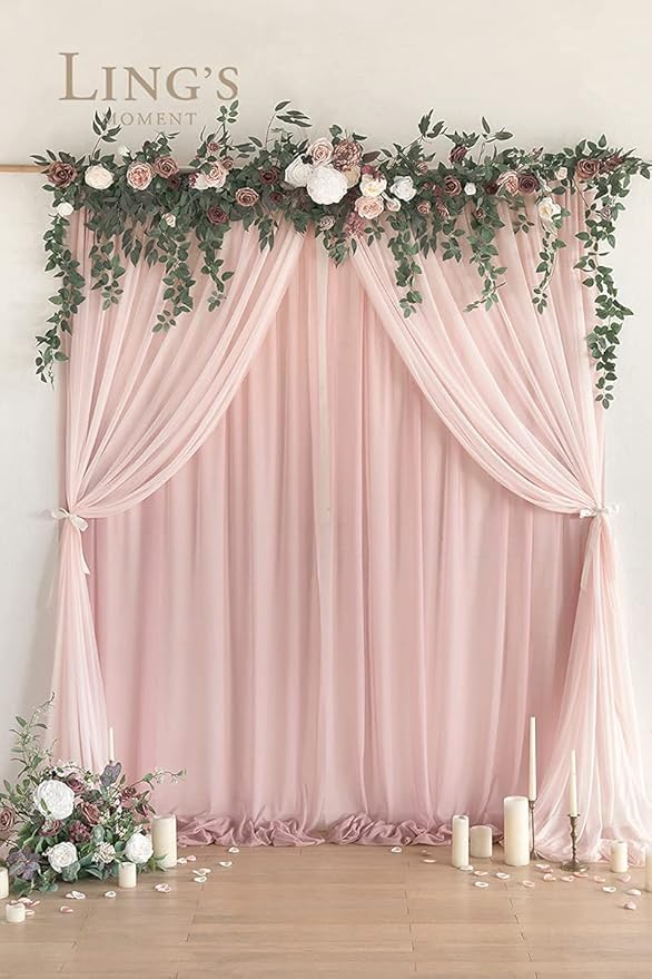 Artificial Flowers Garland 78 Inch Dusty Rose and Mauve Silk Arch Swag