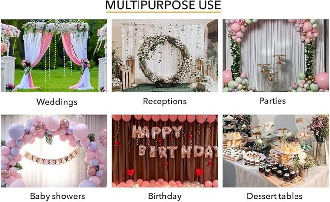 AK TRADING CO. 10 feet x 8 feet IFR Polyester Backdrop Drapes Curtains Panels with Rod Pockets - Wedding Ceremony Party Home Window Decorations - Peach
