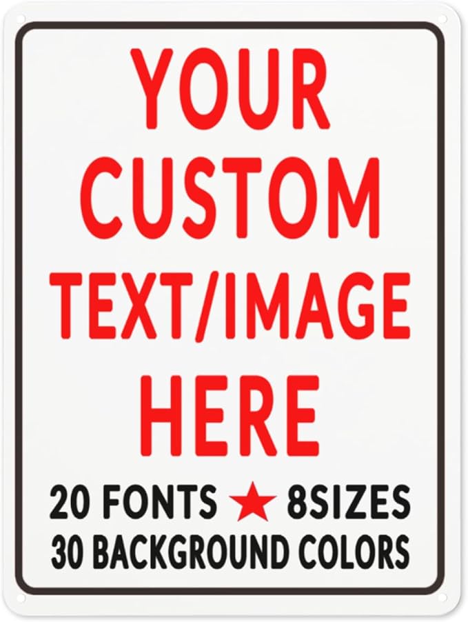 Custom Sign Personalized Custom Metal Sign, Customize For Office, Business, Workplace, Office, Home, Delivery Signs 12x16
