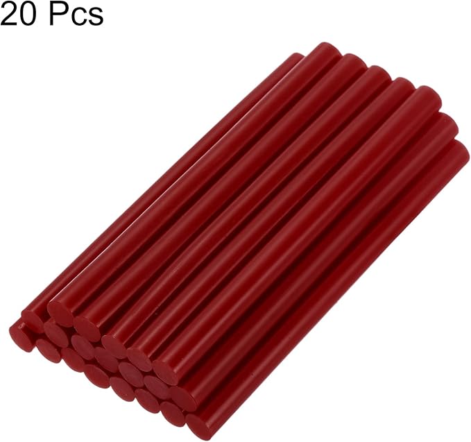 uxcell 20pcs Hot Glue Sticks for Glue Gun 11mm/0.43-inch x 8-inch Mini Hot Melt Adhesive Glue Stick Wine Red