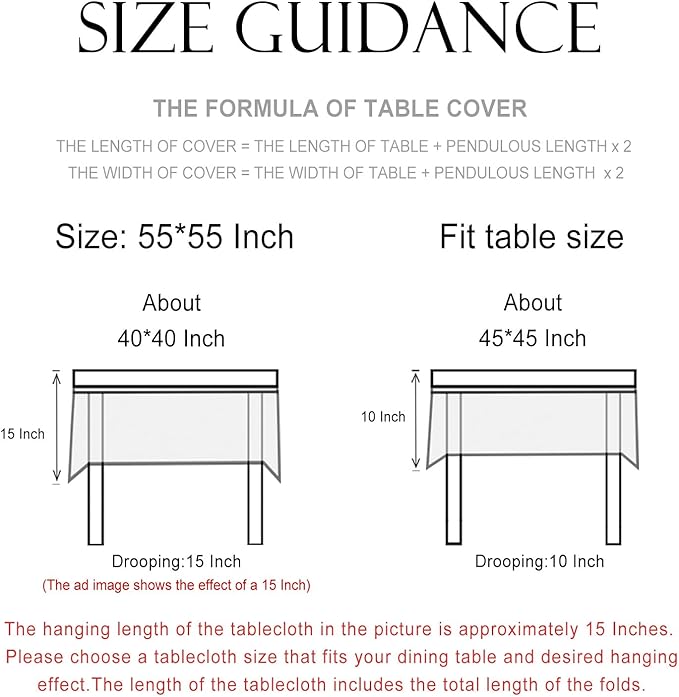 patdrea Designer Linen Small Tablecloth for Square Table,Vintage Durable Floral Pattern Table Cloth,Dacorative Cover for Kitchen Dining,Parties Christmas,Thanksgiving,Party,55"x55"-Cornflowers
