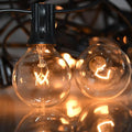 String Lights 100 Ft Outdoor Warm White G40 Bulbs with Spares