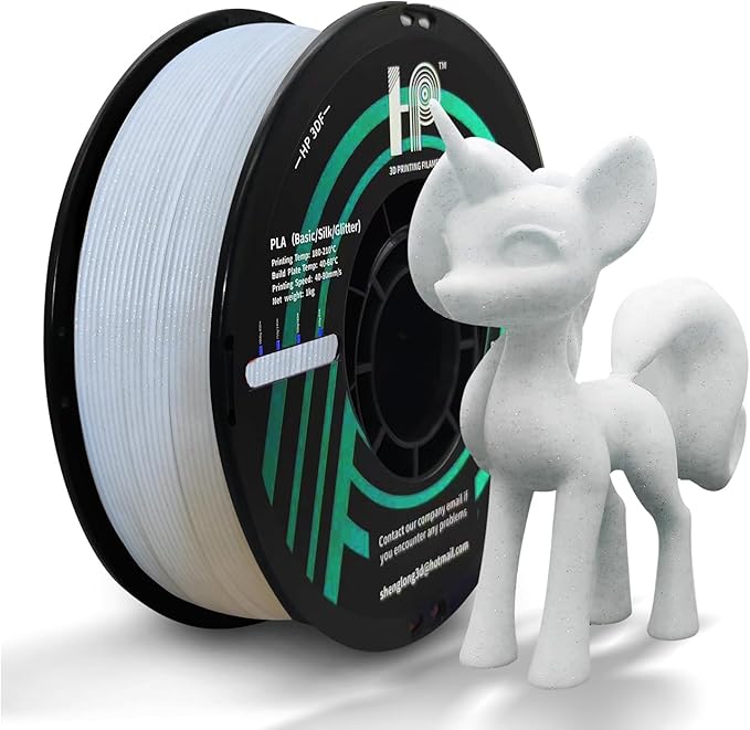 3D Printing PLA Filament, 1.75mm, 1 kg, Glitter White