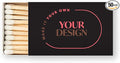 Weddingstar Matchboxes with Custom Printed Stickers for Wedding or Event - Upload Your Own Design - Pack of 50 Black