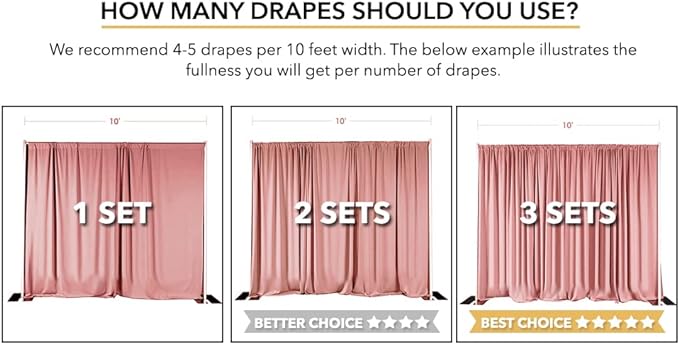 AK TRADING CO. 10 feet x 10 feet Olive IFR Polyester Backdrop Drapes Curtains Panels with Rod Pockets - Wedding Ceremony Party Home Window Decorations
