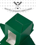 Cupcake Carriers Deep Green Cardboard Boxes with Inserts, 50 Pack