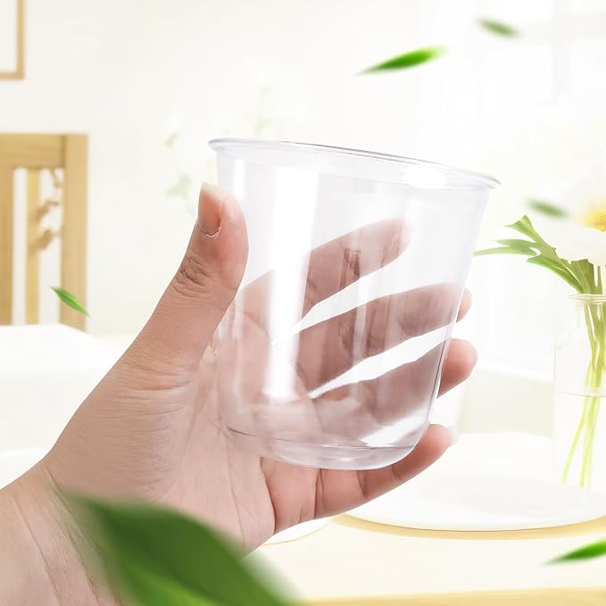 Disposable Plastic Cups 12 oz Clear, Pack of 100