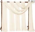 6 Panels Ivory Wedding Arch Drapery 28" x 20Ft Wedding Arch Draping Fabric Chiffon Fabric Drape Sheer Backdrop Curtain for Weddings Party Swag Ceremony Birthday Arbor Drapery Reception Ceiling Décor