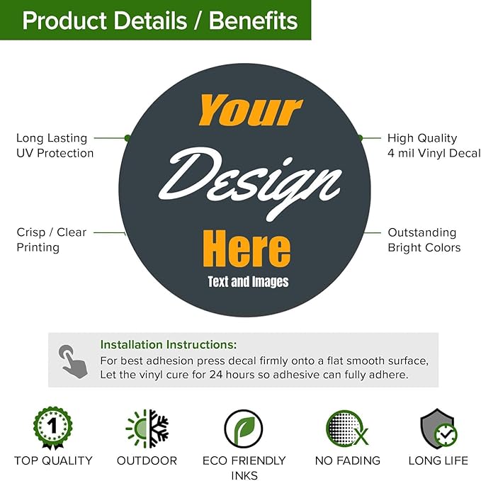 Custom Stickers for Weddings, Birthdays & Businesses - Personalized Labels with Your Logo - Waterproof, Fade and Heat Resistant - Pack of 100-1000 (Custom Image, 6 Inch)