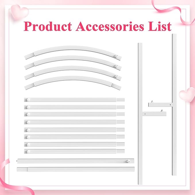 Wedding Arch Backdrop Frame, 6 ft Tall, Square Anti-Rust Iron Design