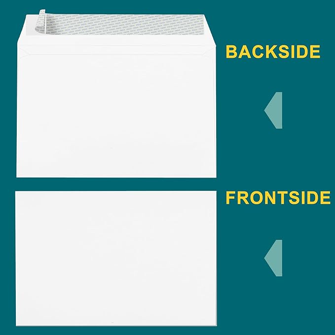 6x9 Booklet Envelopes - 100 Pack - Self Seal White Letter Mailing Envelopes With Peel & Seal Closure - Open-Side, 28 Lb Paper - Plain for Business and Personal Use