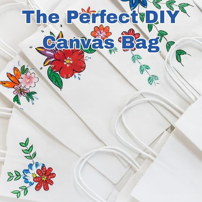 Gift Bags, 250 Pack White Paper Bags for Crafts, 10 x 5 x 13 Inches