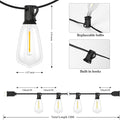 String Lights, 120 Ft Outdoor Edison Bulbs, 62 Shatterproof LED Bulbs