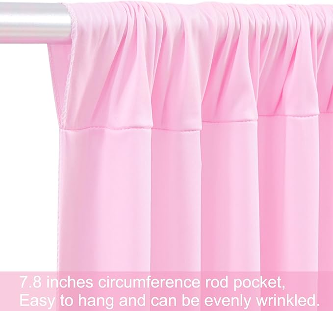 Backdrop Curtain Set, Light Pink, 10 Panels 5 ft x 12 ft