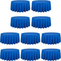 LTC LINENS 10 Pack 120 Inch Round Tablecloth Royal Blue for 60 Inch Round Table - Bulk Round Table Cover - Washable, Wrinkle Resistant Polyester Fabric Cloth for Wedding, Party