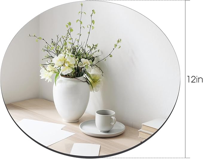 Round Mirror Centerpieces, 12 Pack, 12-Inch Glass Tabletop Decor for Parties