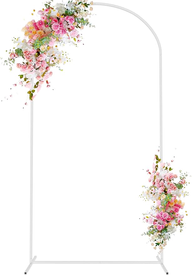 Metal Wedding Arch Backdrop Stand, 6.6 FT White, Indoor and Outdoor Use