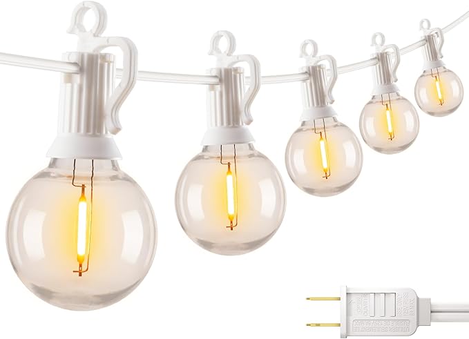 String Lights 69 Ft Dimmable Outdoor LED, 30 G40 Bulbs